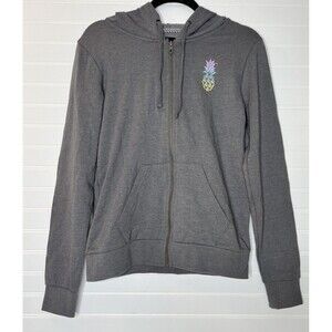 Volcom Sealed Hoodie Zip Up  women's Gray Size Small (4-6)  Aloha Pineapple NWT
